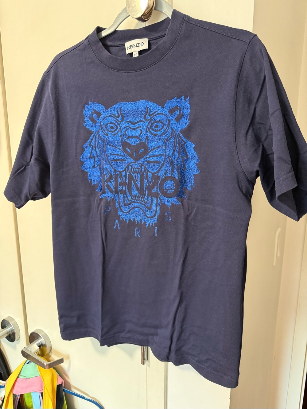 Men’s Kenzo Navy T-Shirt with Blue Tiger Graphic